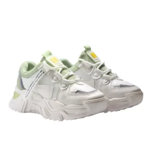 Trendy Light Green Chunky Sneakers – Women's Fashion Lace-Up Sneakers