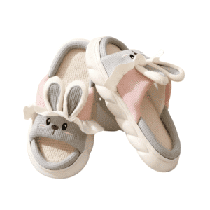 Women's Cotton Slippers Fashion Bow Tie Women's Home Slippers Comfortable and Warm Plush Slippers Indoor and Outdoor